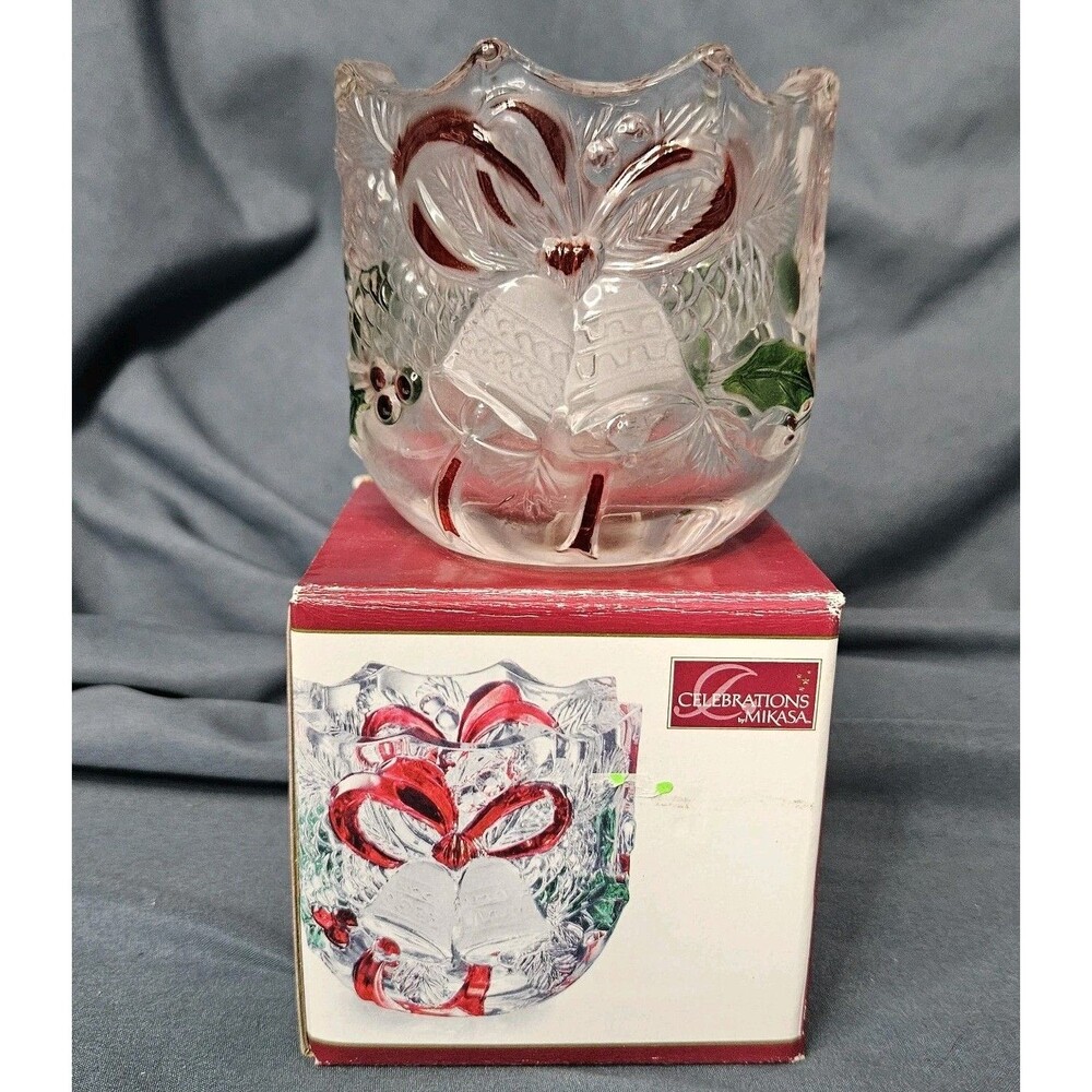 Celebrations By Mikasa Holiday Bells Collection 3.25in Votive Candle Holder.